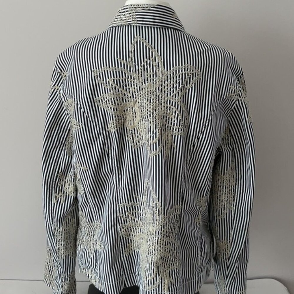 Striped Embroidered Jacket - Picture 7 of 10
